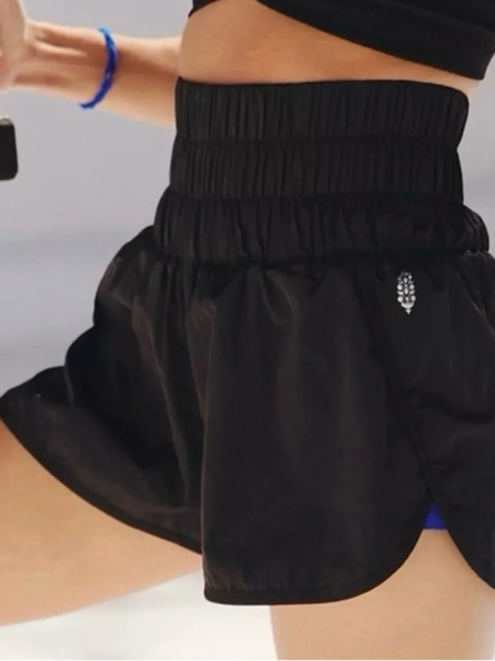 Free People Movement Smocked Waist Navy Athletic Shorts